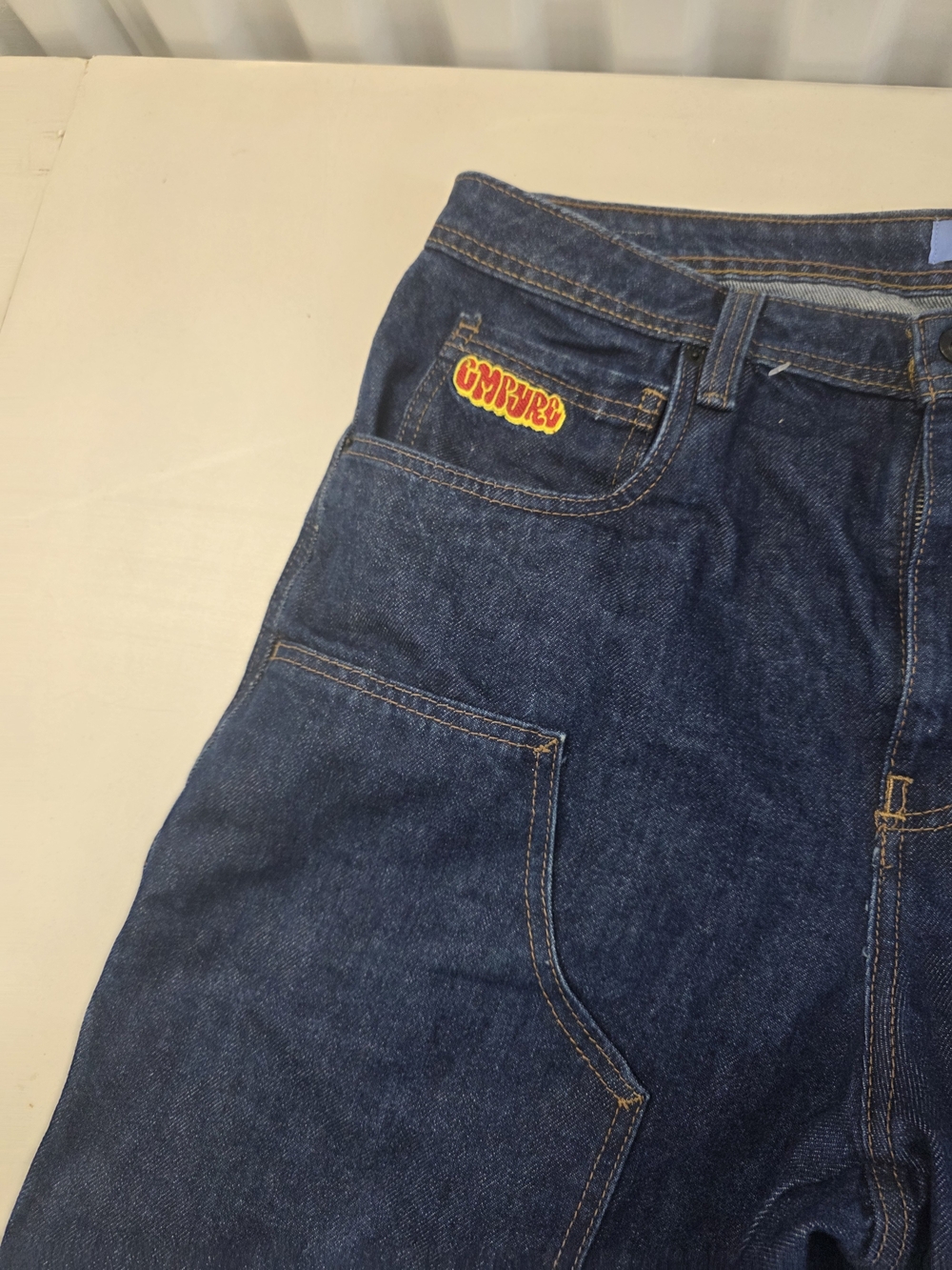 Empyre Denim Carpenter Shorts Dark Wash Jorts Y2K Skater Style Pockets Men's Siz - Picture 3 of 8